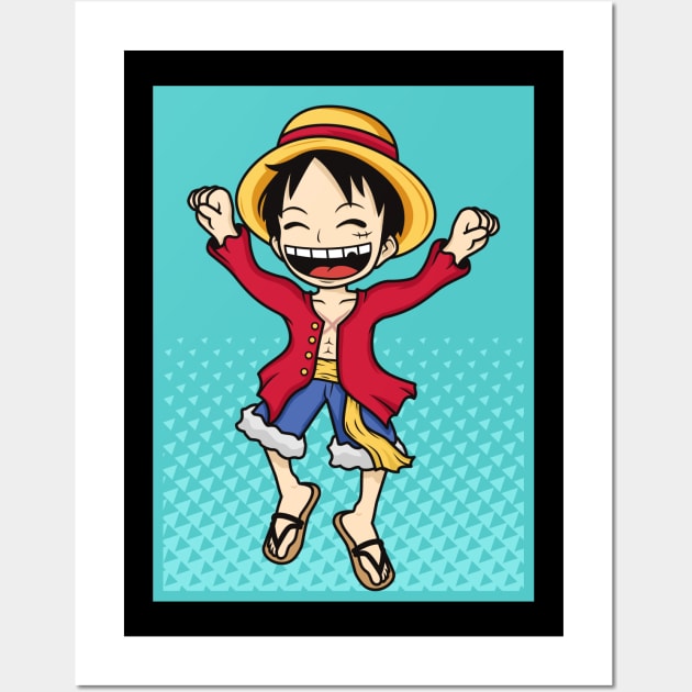 Monkey D Luffy Happy Wall Art by Shankara